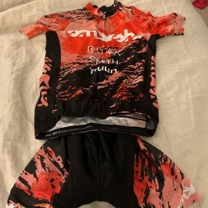 Smashfest Queen cycling kit (M jersey, S bibs)